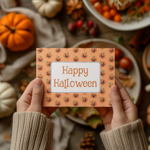 Halloween Kawaii Pumpkins Pattern Feiertagspostkarte