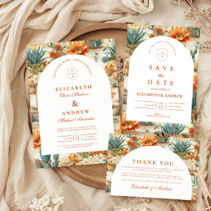 Boho-Wüstenbogen-Hochzeit Dankeskarte