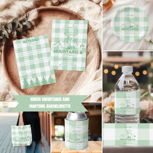 Grüne Berge und Martinis Bachelorette Runder Aufkleber