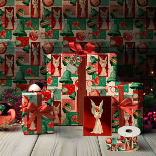 Mid-Century Merry: Vintage Engel & Weihnachtsdekor Runder Aufkleber