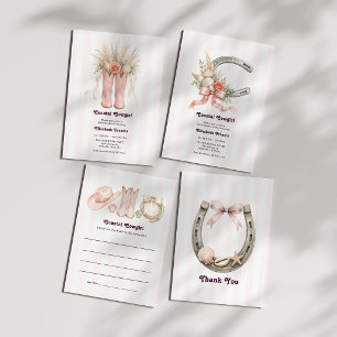 Coastal Cowgirl Pink Coquette Junggesellinnenabsch Dankeskarte