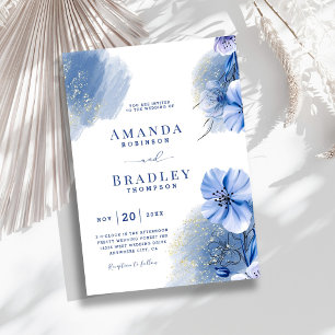 Dusty Blue Wedding Website & QR Code Wedding RSVP Begleitkarte