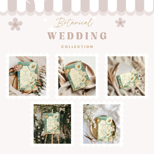 Art Nouveau White Poppy Wedding Save The Date