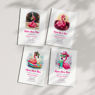 Hottie Shots Club Rosa Flamingo Junggesellinnenabs Einladung