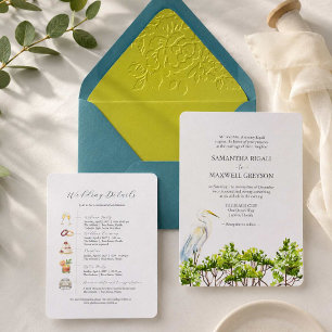 Tropischer Aquarell-Vogel Formelle Hochzeit Einladung