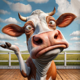 Die Alberne Kuh - "Ernsthaft?" Funny Quote Design Große Wanduhr