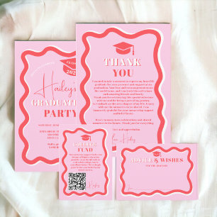 Retro-rosa Kurve quiggere wavy Foto Abschluss Ankündigung