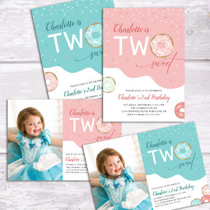 Zwei Sweet Pink Mattiert Donut Girl's 2. Geburtsta Baby T-shirt