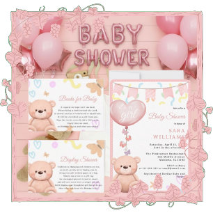 Es ist ein Girl Niedlich Teddy Bear Baby Shower Ca Serviette