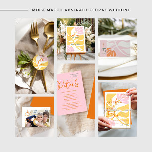 Abstrakte Rosa- und Orangefarbene Unterhaltungsfar Begleitkarte