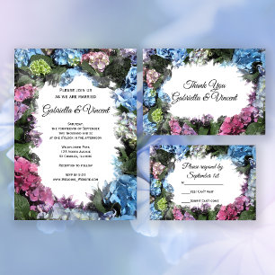 Hydrangea-Blume Hochzeit-RSVP-Reaktion RSVP Karte