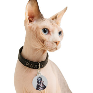 Benutzerdefinierter Sensenmann Sphynx-Katze ID-Anh Haustiermarke
