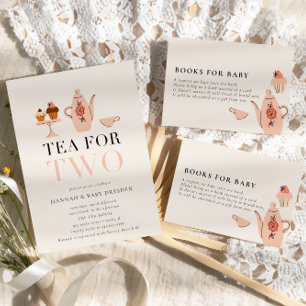 Tee für zwei   Tee-Party-Babydusche Einladung