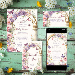 Kleine Schmetterling-bezaubernde Gartenbaby-Dusche Einladung
