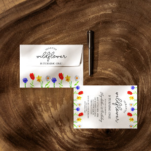 Kleine Wildblume 3. Geburtstag Einladung