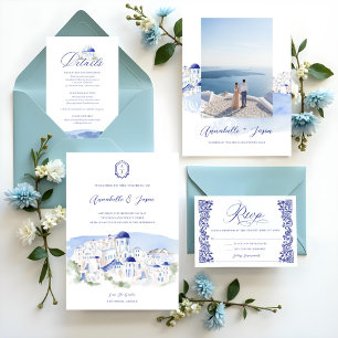 Santorini Griechenland Architectur Wasserfarbenhoc All In One Einladung