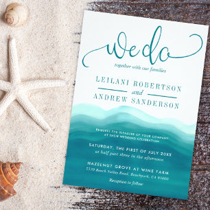 Aquamarin machen wir Watercolor Ombre Wedding Einladung