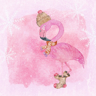 Niedlich Pink Weihnachten Winter Flamingo Bird