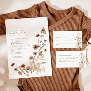 Wildblume Boho Diaper Raffle Baby Duschgame Begleitkarte