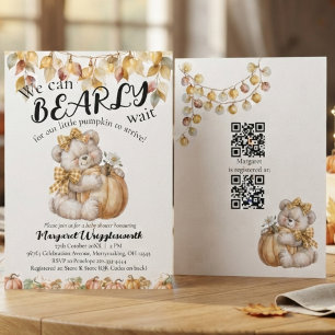 Wir können kaum warten Pumpkin Baby Shower Dankeskarte
