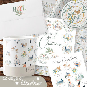 12 Tage Weihnachtspartridge in einem Birnenbaum Keramik Ornament