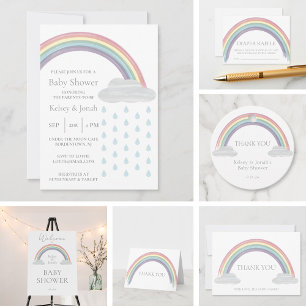 Pastel Watercolor Rainbow Danke, Ihre Karte