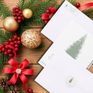 Waldbaumen Weihnachten Runder Aufkleber