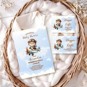 Niedlich Bear Flugzeug Adventure Begins Kinderdusc Einladung