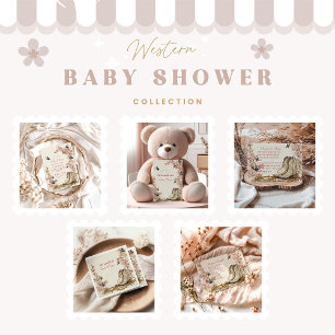 Boho Cowgirl Boots Baby Shower Serviette