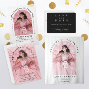 Stilvolle klassische Girl Birthday Black Typografy Einladung