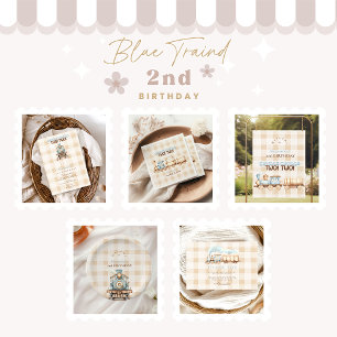 Vintager Zug 2. Geburtstag Einladung