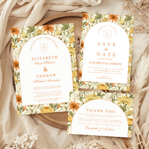 Ländliche Vintage-Blumenhochzeit Dankeskarte