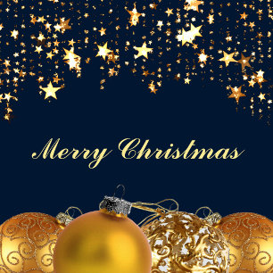 Weihnachts-Gold-Stars, Bausteine, Baum und Botscha Feiertagskarte