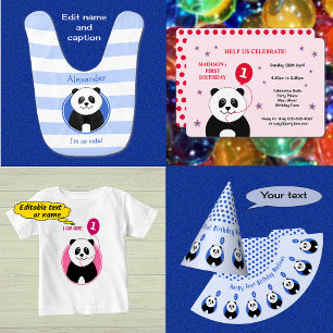 Niedliche Panda-Erstgeburtsfeier Einladung