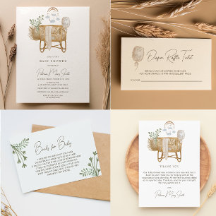 Rustikales Boho Spate Night Diapers Baby Showspiel Poster