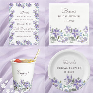 Feminine Lilac Floral Brautparty Dankeschön Karte
