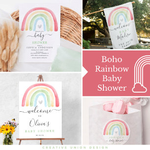 Boho Rainbow Display Dusche Babyduschkarte Begleitkarte