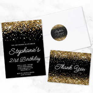 Gold Glitzer Black 50. Geburtstag Willkommen Poster