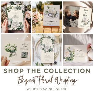 Elegante, florale, exotische Hochzeit Menükarte