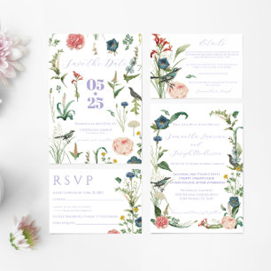 Elegante Lavender and Sage Green Garden Wedding Einladung