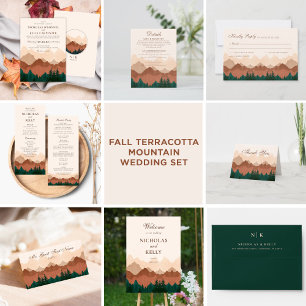 Fall Mountain Forest Hochzeit Danke Karte