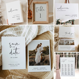 STELLA Minimalistische Tischnummer 3.5x5 Karte