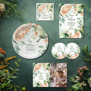 Eine in Melon Watermelon Wasserfarbe 1. Geburtstag Geschenkpapier