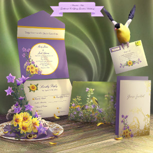Goldfinch Spring Garden Wedding Einladung