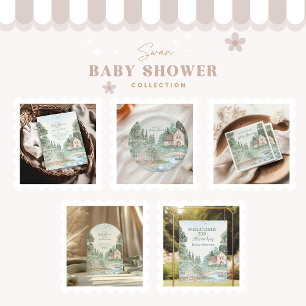 Swan Princess Baby Shower Pappteller