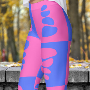 Atemberaubendes Blau- und Rosa-Kies-Muster Leggings