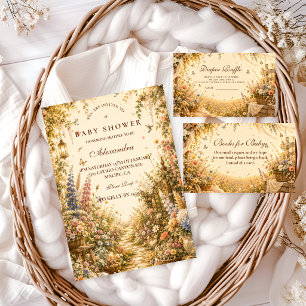 Zeitlose Wildblumen-Boho-Windel-Raffle Begleitkarte