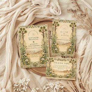 Ländliche Wüsten-Botanische Hochzeit Dankeskarte