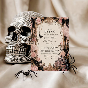 Elegante Pink Halloween-Party Pappteller