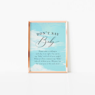 Blue Painted Sky Cloud Baby Dusche Einladung